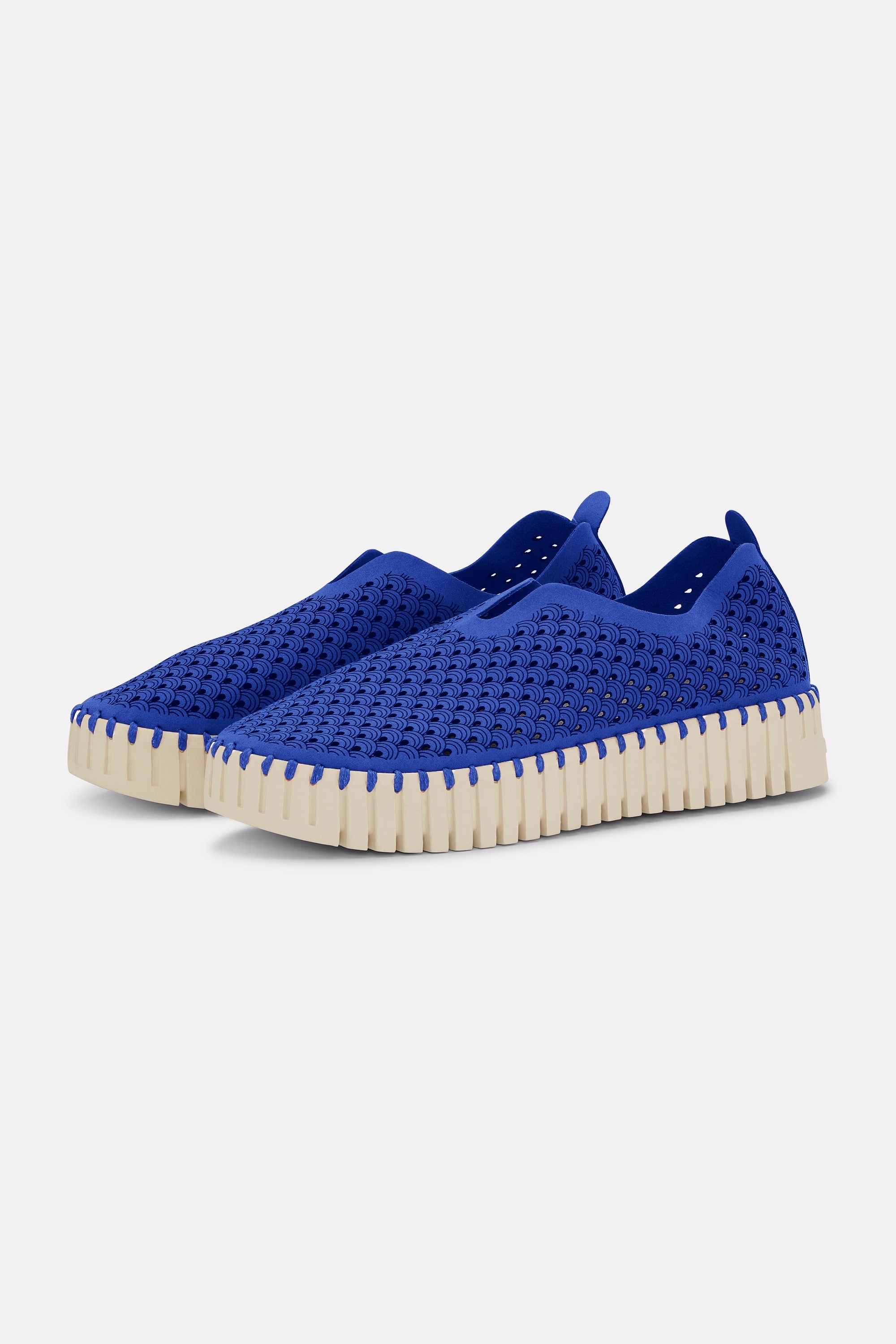 Platform Tulip Slipper - Blue Web